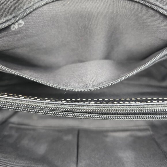 Sag Harbor Black Faux Leather Double Strap Shoulder Bag with Contrast Stitching - Picture 10 of 16